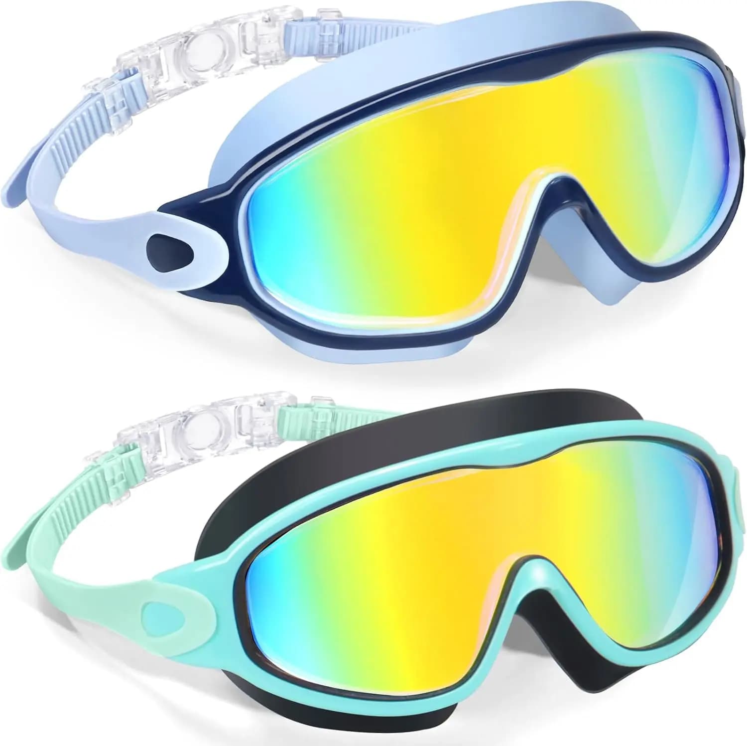 Children's Swimwear Anti-fog UV Protection Large Visual Waterproof for Kids and Girls from 3 to 16 Years Water Sports in Swimming Pool