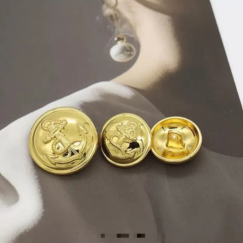 5pcs18/23MM boat anchor metal button windbreaker coat, decoration button, suit vest sweater, cardigan, hand sewn button
