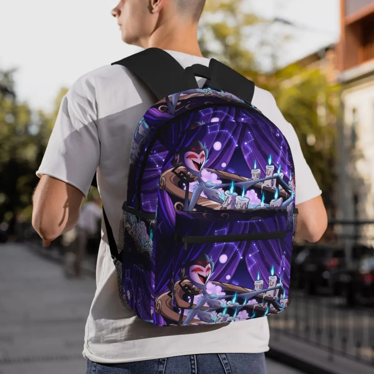 Loona Collage Helluva Boss Anime Zaino per studenti Borsa da scuola Escursionismo Zaino da viaggio per ragazzi Ragazze Borse a tracolla per libri alla moda