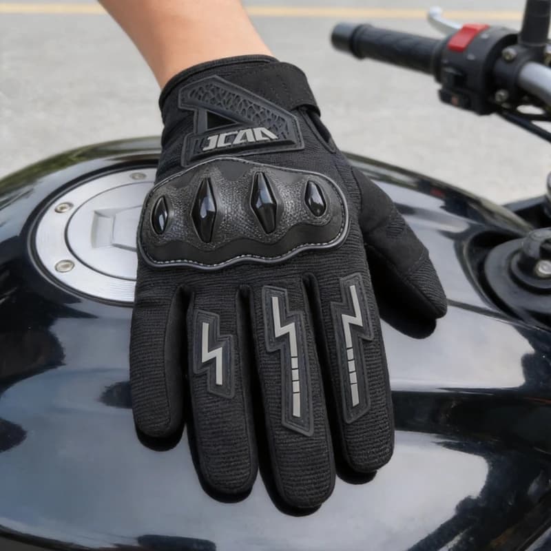 JCAA Summer Full Finger Motorcycle Gloves Wear-Resistant Anti-Fall Touchscreen Breathable Glove for Motocross Riding Gear