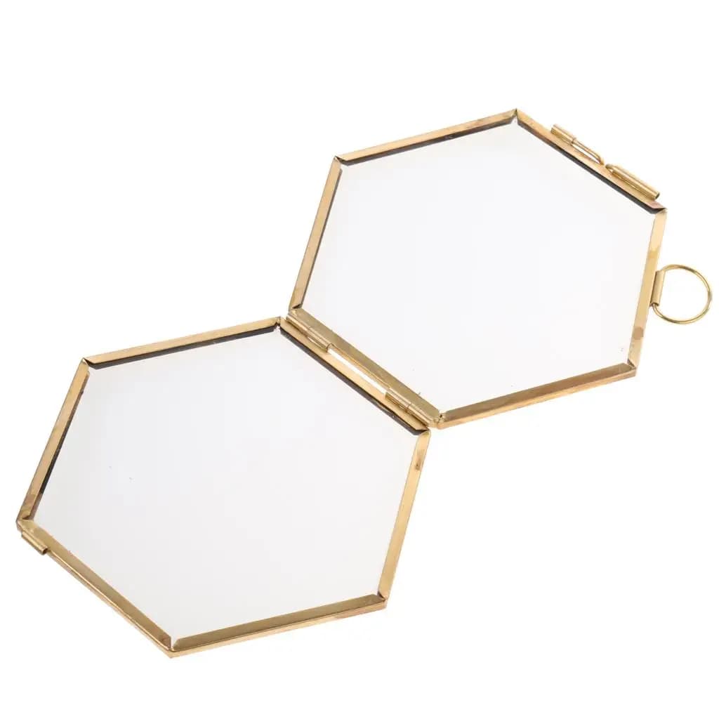 Geometric Hanging Photo Frame Glass Picture Holder Decorative Portrait Display for Bedroom Living Room