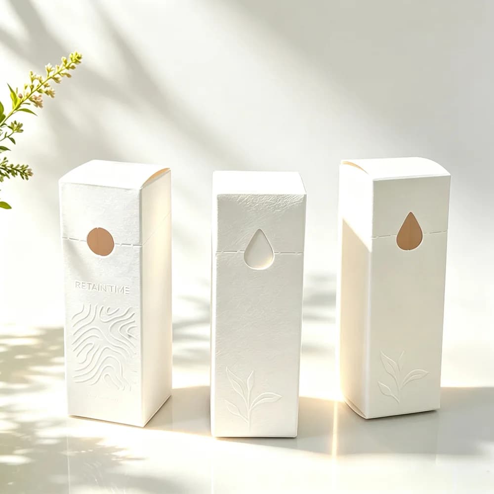 10ml 30ml Essential Oil Paper Box Kraft White Cardboard Packaging Box with Insert,Empty Dropper Bottle Gift Boxes