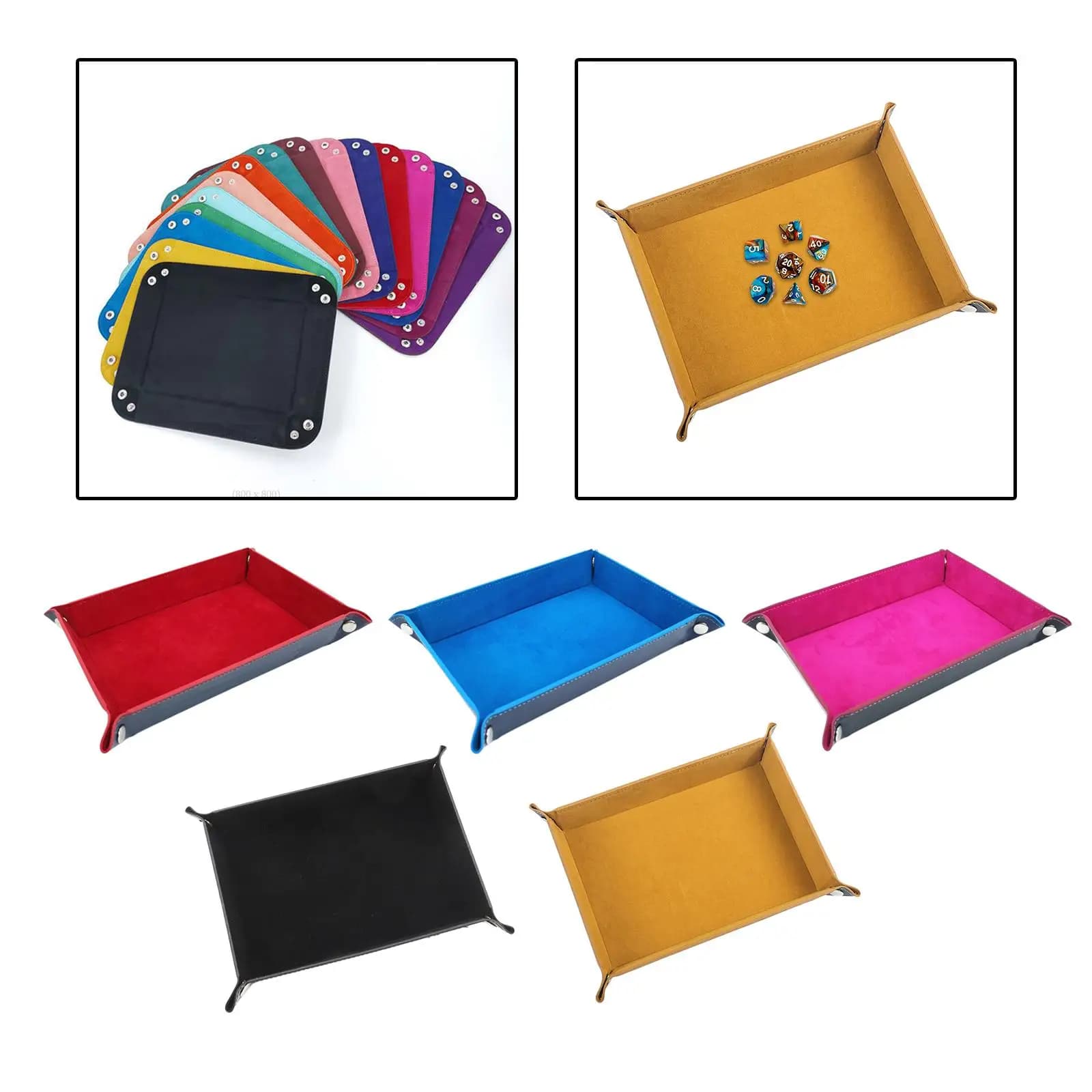 Folding Dice Tray Set Keys Wallet Jewellery Home Decoration Large Flannel
