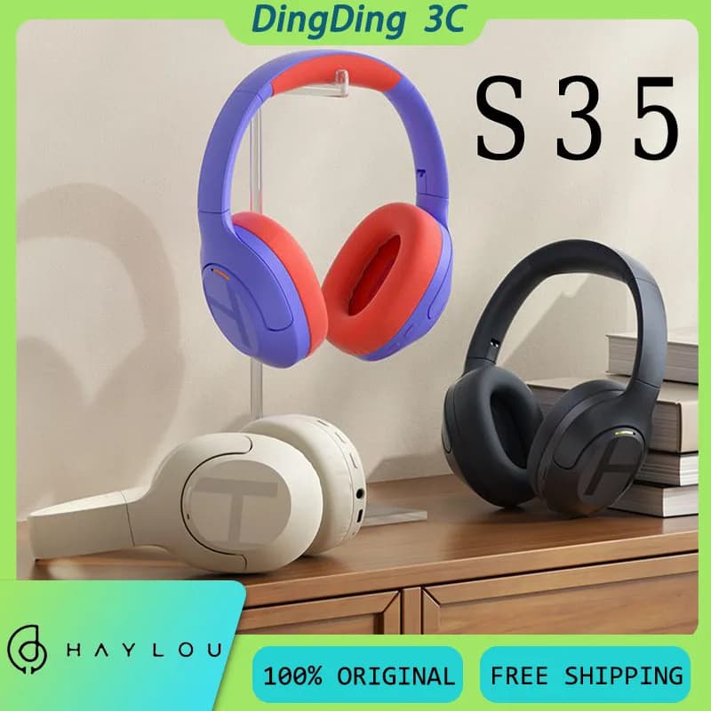 HAYLOU S35 Wireless Headphones with Microphone Calls Noise Reduction Long-Term Battery Custom Foldable HiFi Play Headphones Low-latency