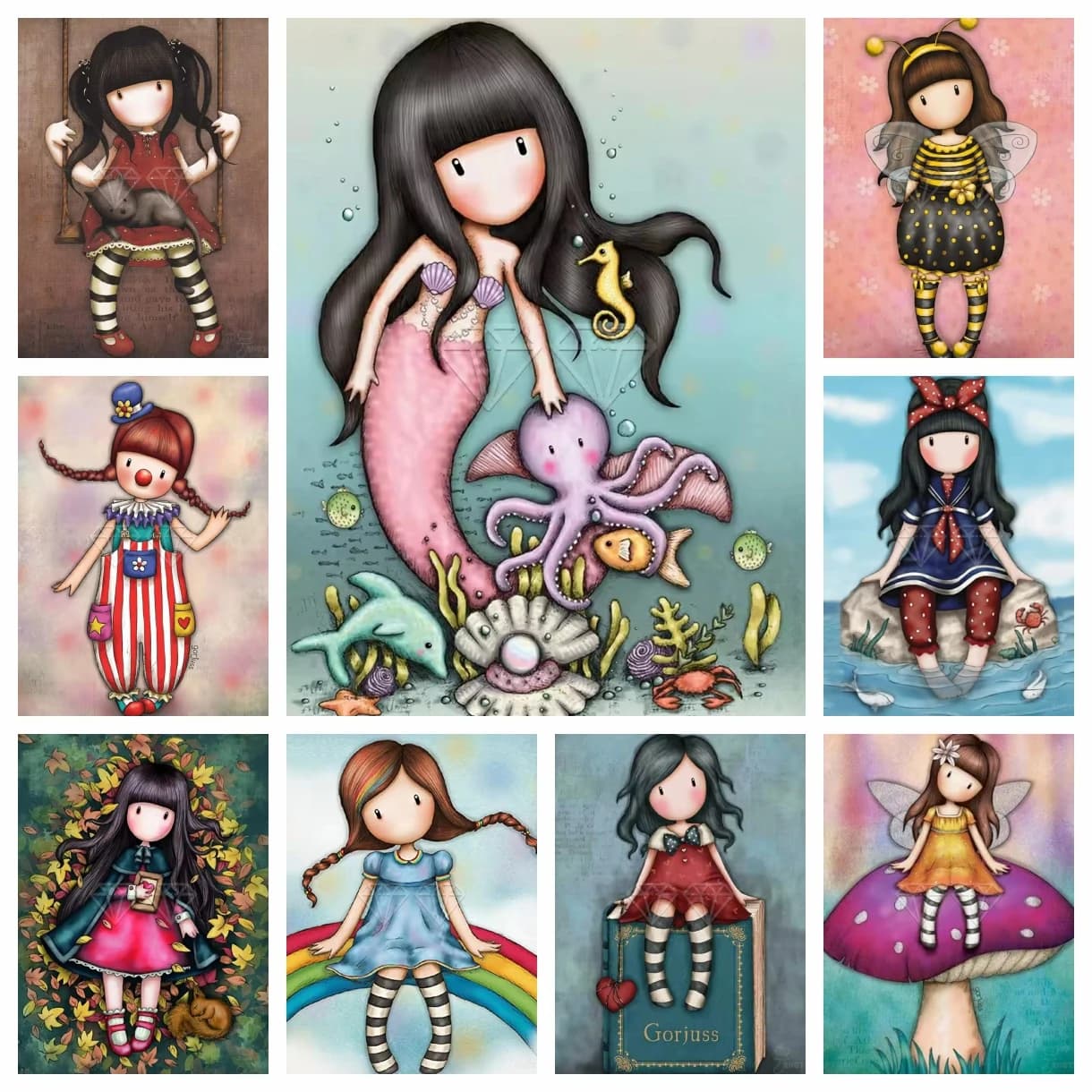 5D DIY Diamond Painting Kit Paint Cartoon Girl princess Picture Home Decor Full Square&Round embroidery mosaic Cross stitch Sale