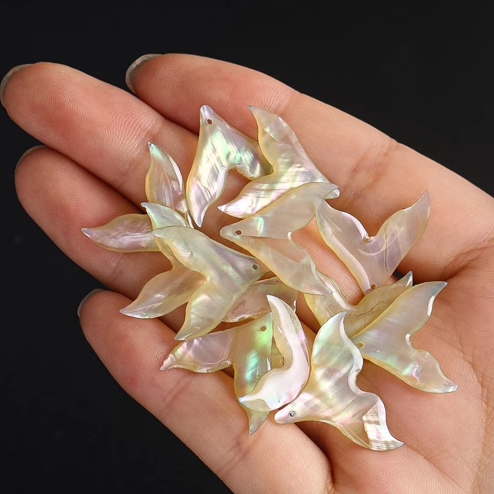 2 pezzi sirena coda di pesce collana pendente illusione foro singolo decorazione accessori gioielli fai da te materiale appeso ornamento