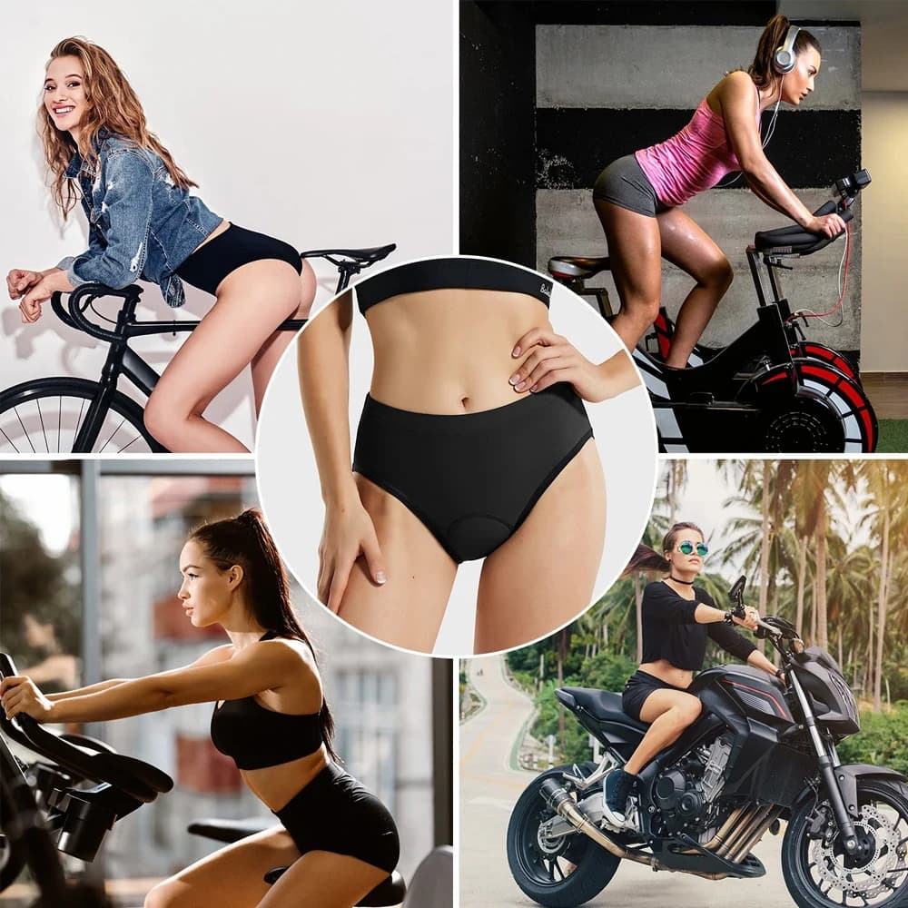 Women's mountain bike shorts - 4D cushioning - Breathable riding slip (S-XXL, Black/Colors)