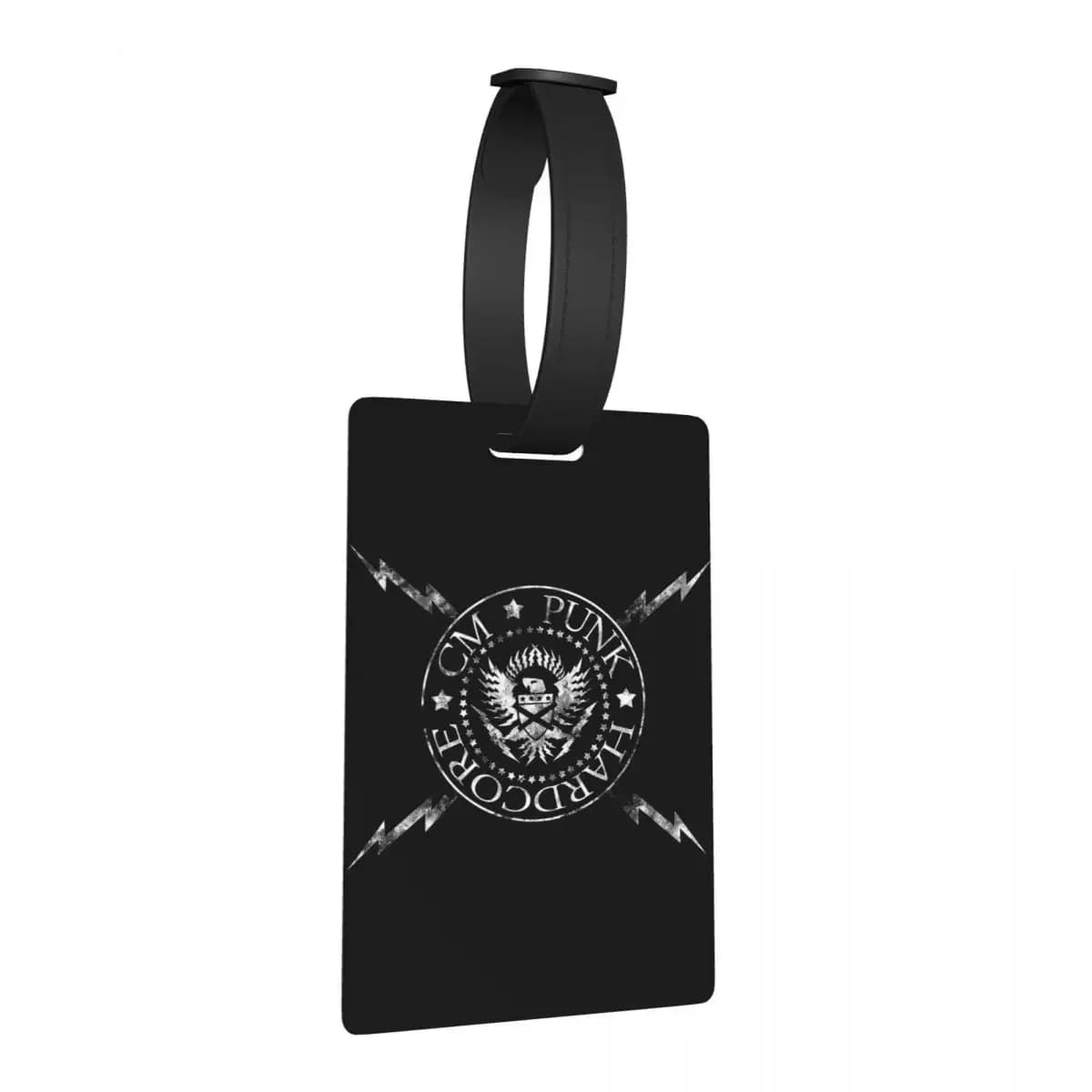 Cm Punk Logo Etichette per bagagli Accessori per valigie Viaggio Bagagli portatili Etichetta d'imbarco Porta etichette ID Nome Indirizzo