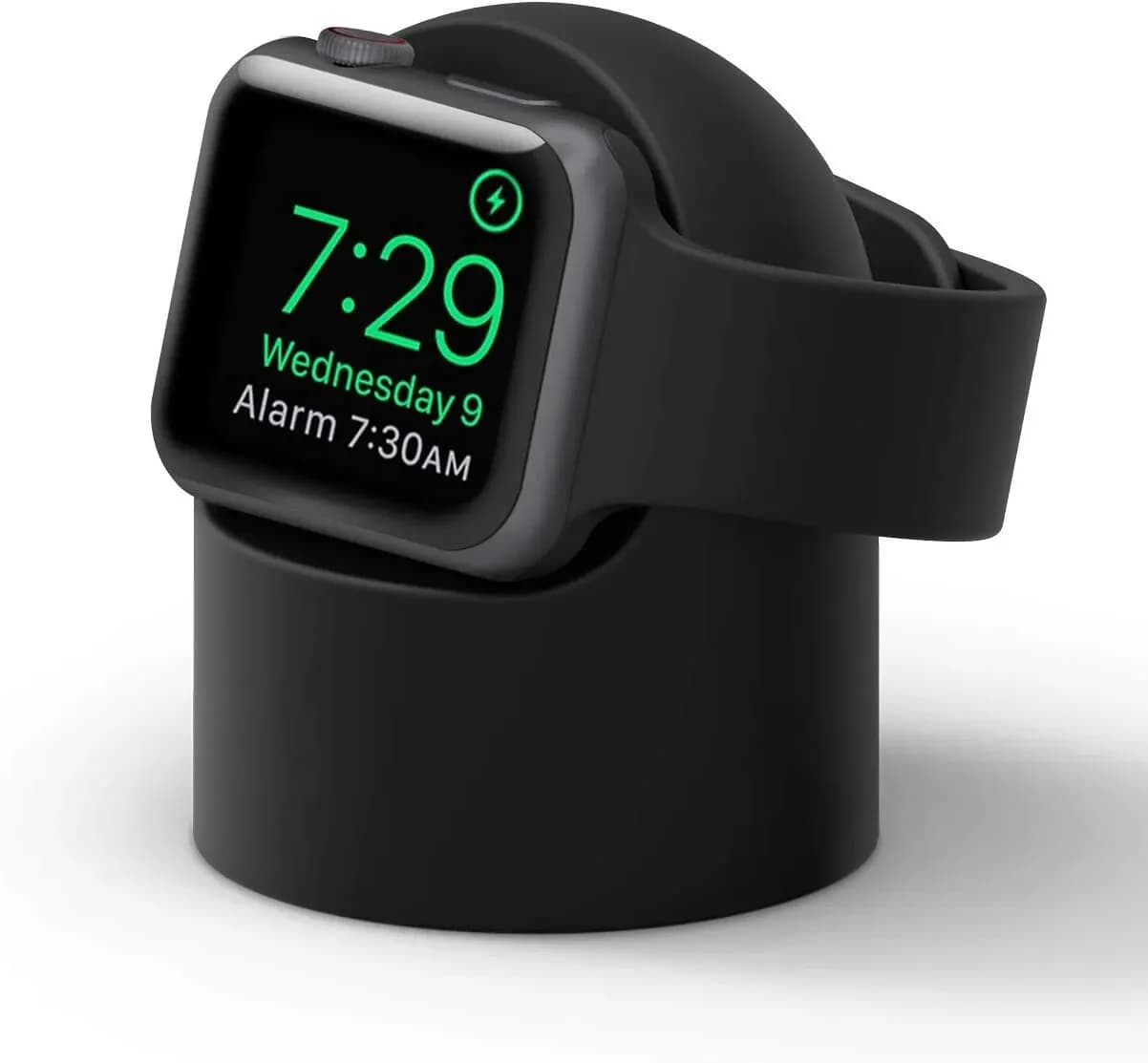 Supporto per caricabatterie per Apple Watch Series 9 8 Ultra 7 6 5 SE 4 3 2 Stazione dock per caricabatterie Staffa in silicone Supporto per cavo di ricarica Iwatch