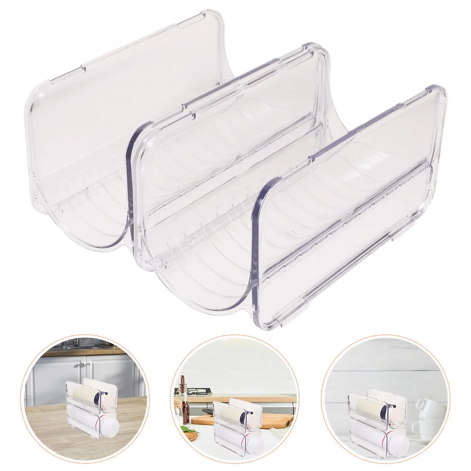 Organizzatore impilabile per bottiglie d'acqua in plastica, 2 pezzi, salvaspazio, portabottiglie multilivello per piano di lavoro, frigorifero, scrivania, dispensa
