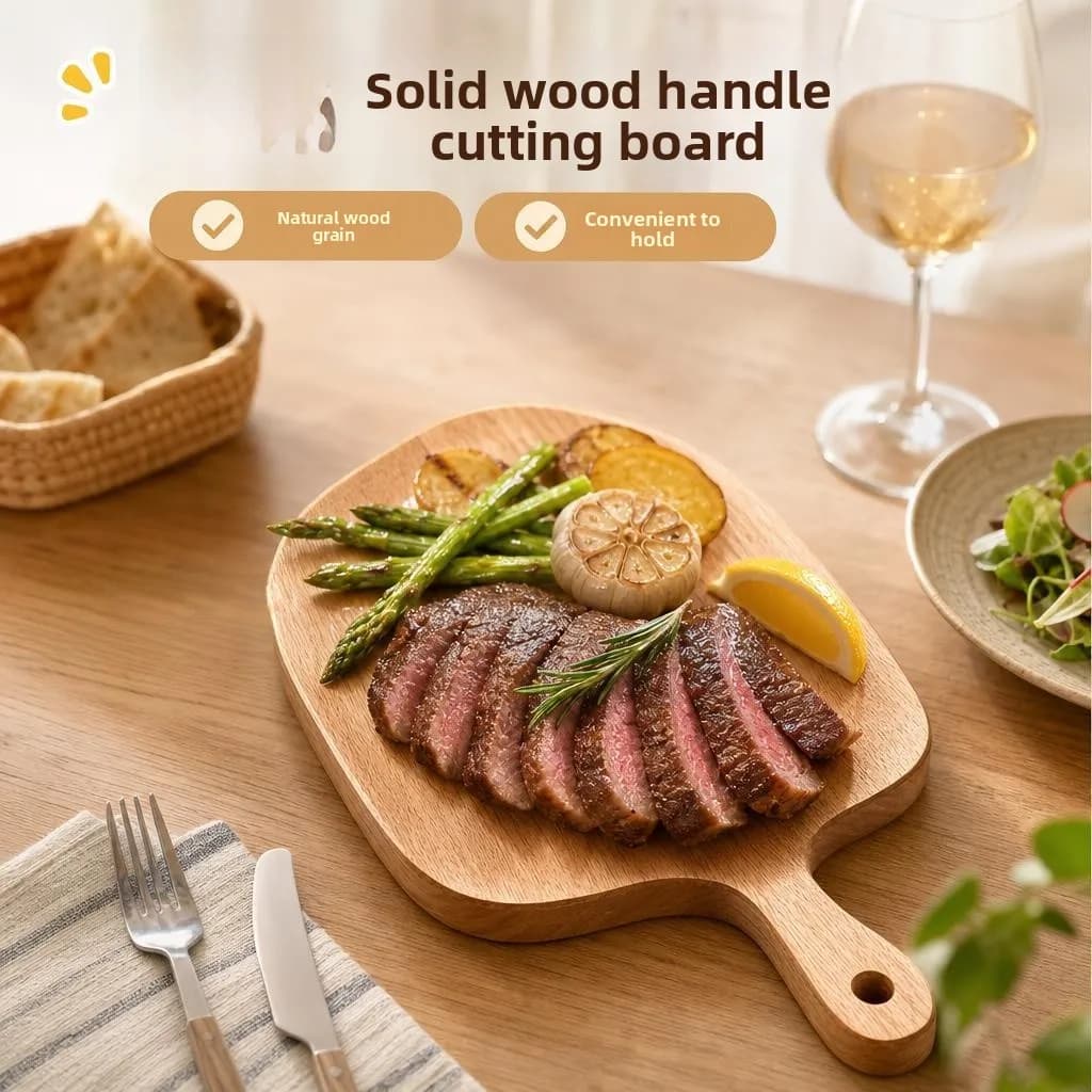Oak Wooden Cutting Board Tray Fruit Plate Steak Home Use Sub Food Pizza Children Commercial Use Tray Dinner Party Kitchen Tool