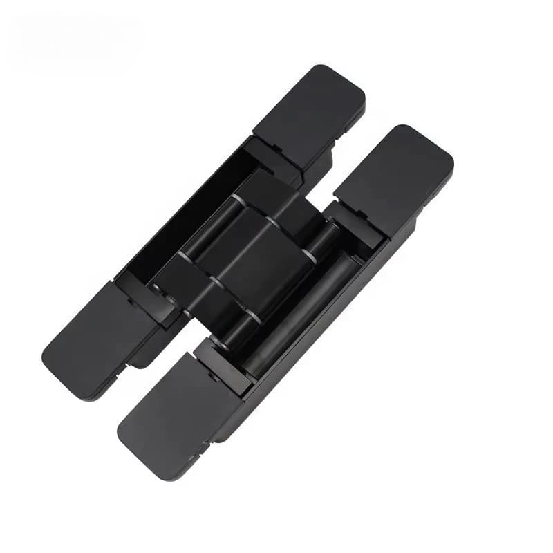 Cerniera nascosta per cancello in legno resistente Cerniera per porta interna nascosta regolabile da 180 gradi in argento nero 3D