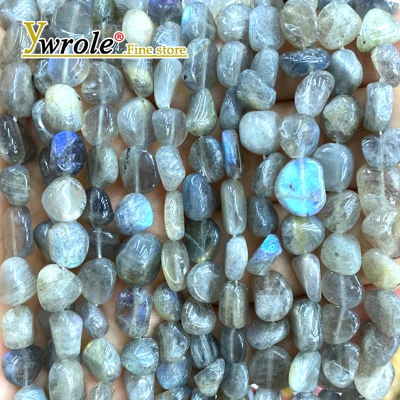 Gemma grezza elaborata 8x10mm Pietra naturale irregolare Labradorite Perline distanziatrici allentate per la creazione di gioielli Accessori braccialetti fai da te