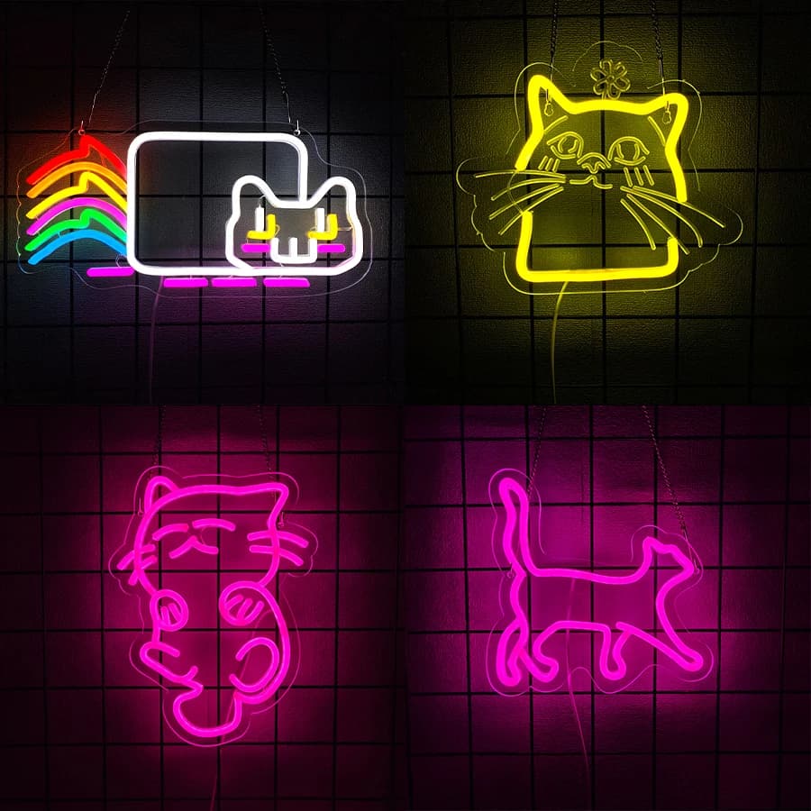 Insegna al neon serie Cat per decorazioni da parete, luce al neon a LED per camera da letto, soggiorno, sala giochi, decorazioni per la stanza dei gatti, negozi di animali domestici, regalo per amici