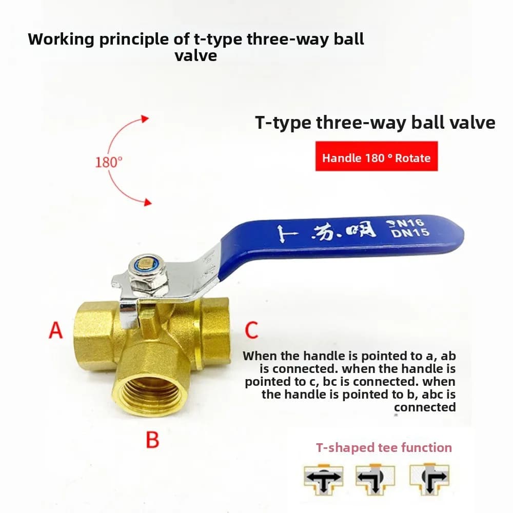 1/4" 3/8" 1/2" 3/4"1" BSP Female Brass Full Port T-Port L-Port 3 Way Ball Valve Connector Adapter For Water Oil Air Gas