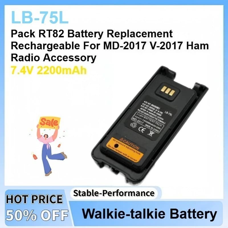 Nuovo 7.4V 2200mAh LB-75L Walkie Talkie Batteria RT82 Sostituzione Della Batteria Ricaricabile Per MD-2017 V-2017 Ham Radio Accessorio