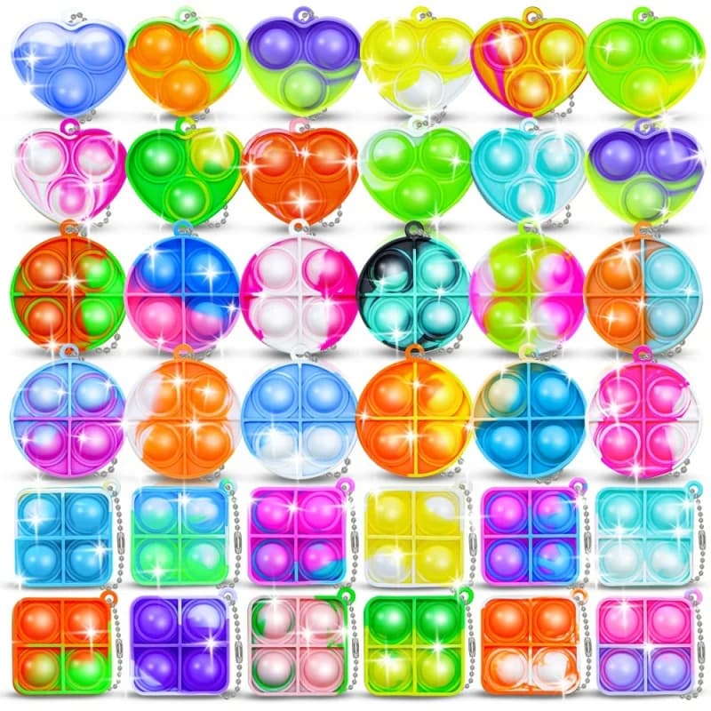 15 pezzi mini portachiavi pop per bambini giocattoli sensoriali agitati sfusi per premi in classe bomboniere per feste di compleanno per bambini