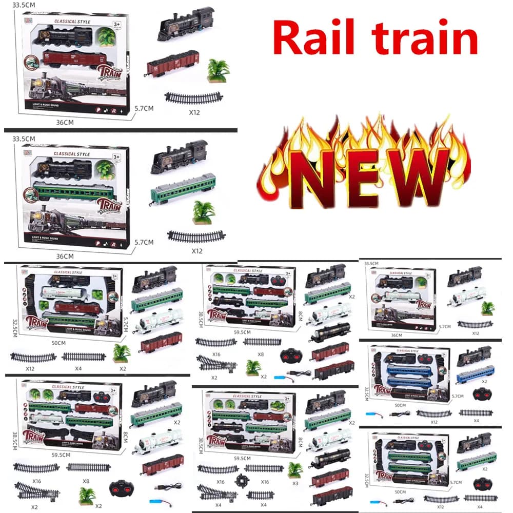 Simulazione per bambini Iectric Trains Toy Set Model Track Railway Toys Battery Drive Retro Classic Electric Train giocattolo educativo