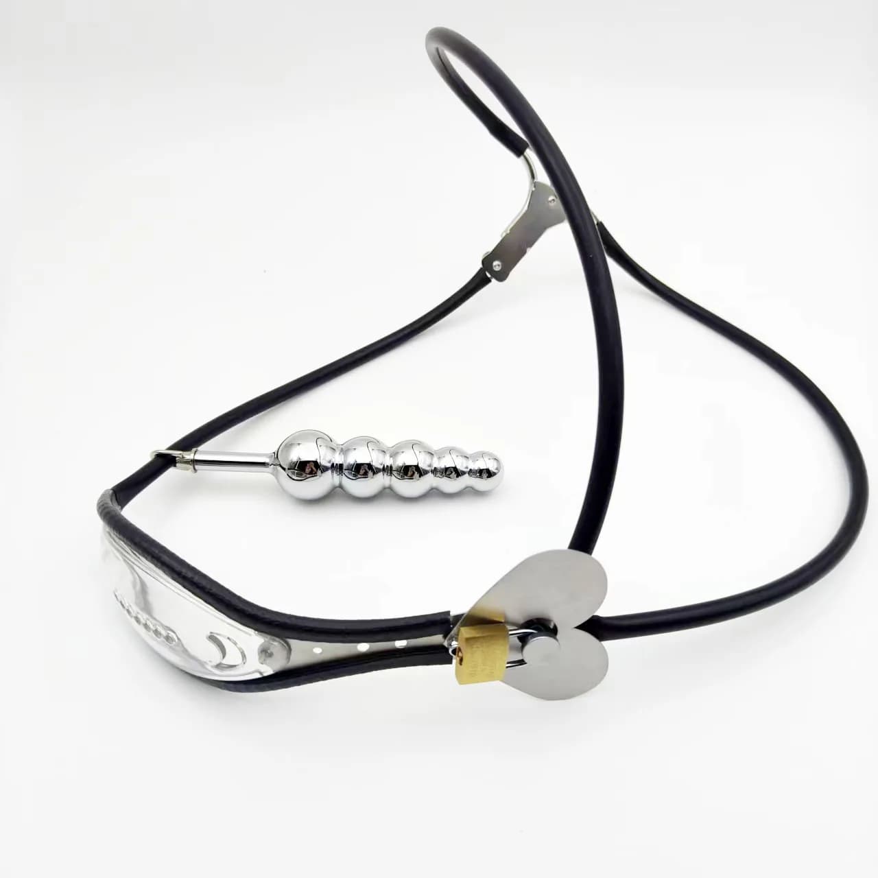 Stainless Steel Female Chastity Belt Device Adjustable Underwear Transparent Pants with BDSM Lock Adult Sex Toys for Women