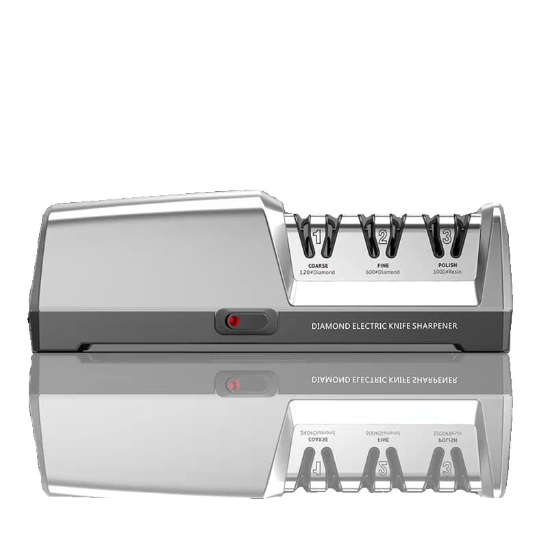 Affilacoltelli Elettrico a Tre Fasi TG2302 con Affilatura a Smusso per Coltelli da Cucina e Forbici; Funzioni di Affilatura e Lucidatura