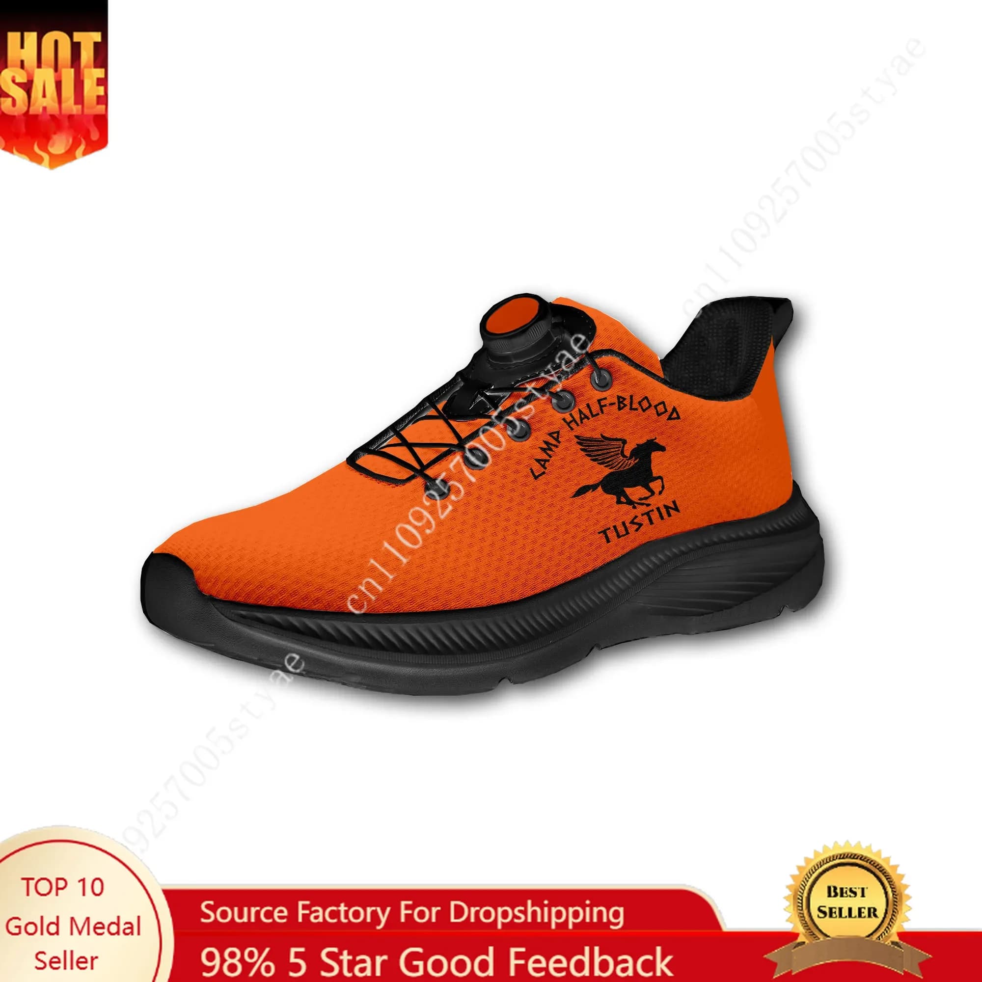 Scarpe da passeggio personalizzate Camp Half-Blood Chronicles per uomo e donna, con bottone rotante senza lacci, design con logo, sneakers leggere unisex