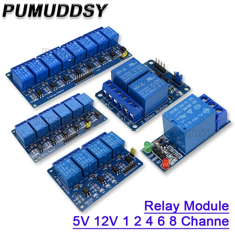 1 2 4 6 relay module 8 channels 5V 12V with opto-coupler relay output 1 2 4 6 8 way relay module for Arduino