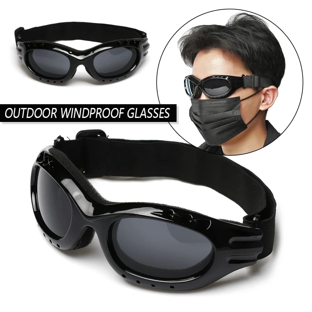 Occhiali da Ciclismo e Sci per Uomo, Lenti Antivento UV400, Montatura per Moto, Ciclismo, Sport all'Aperto, Snowboard, Antiappannamento, Occhiali da Sole per Motocross e Donna