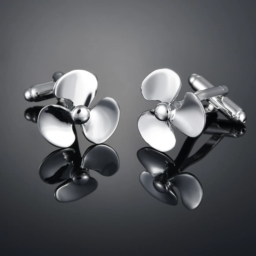 Nuovo ventilatore elettrico vento lama gemello Francese camicia a maniche lunghe camicia del manicotto del chiodo accessori Gemelli