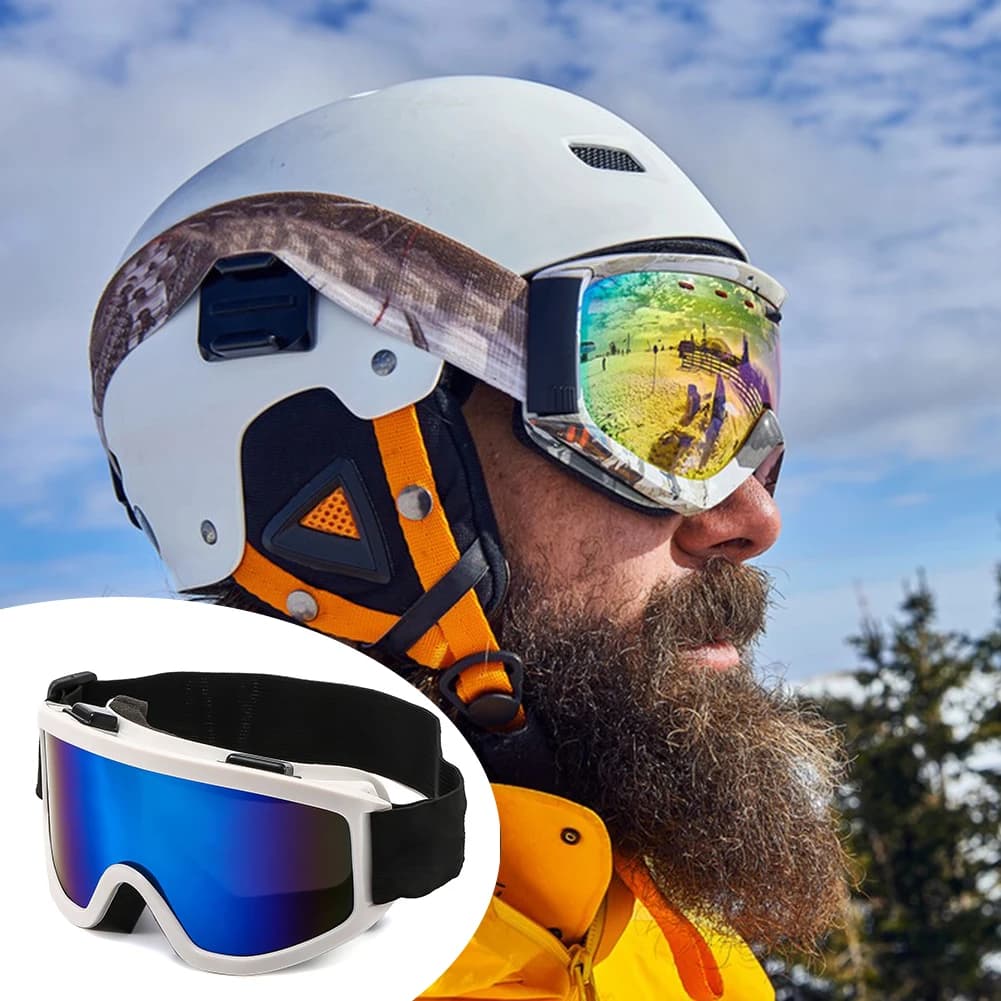 Occhiali da sci/snowboard alla moda a doppio strato Occhiali da neve anti-collisione antipolvere per giovani adulti unisex