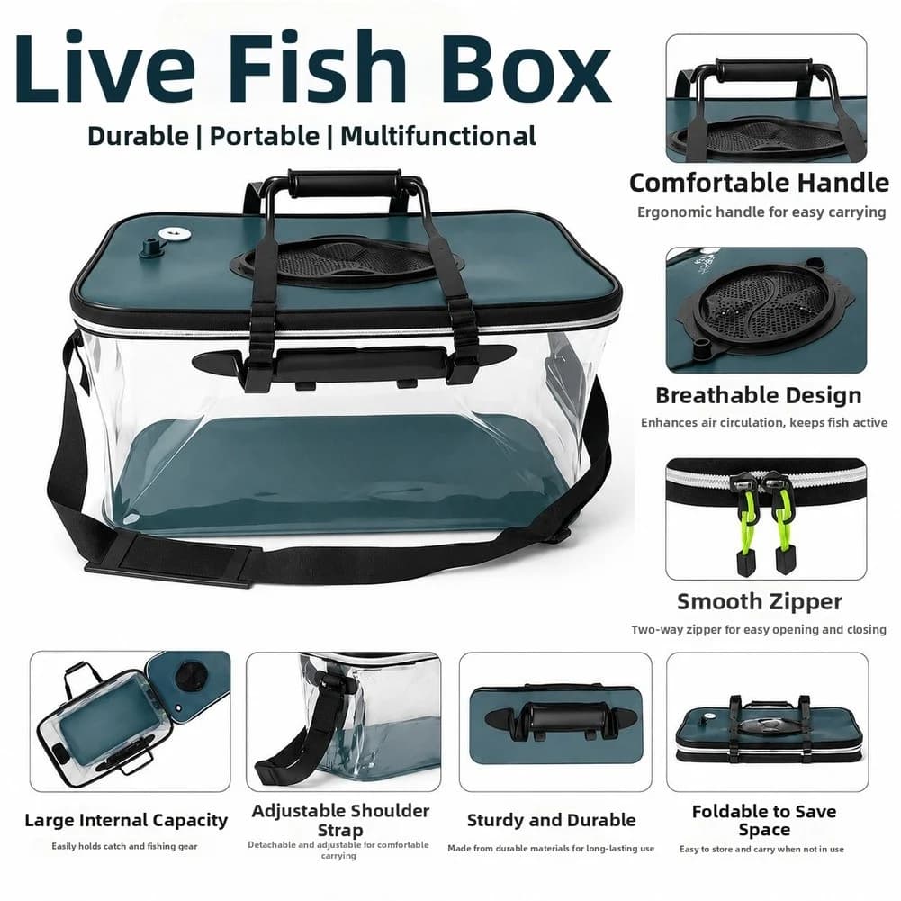1pcs 30/35/40/45/50cm Foldable Fish Bucket Live Bait Bucket Live Fish Container Fishing Tackle Boxes