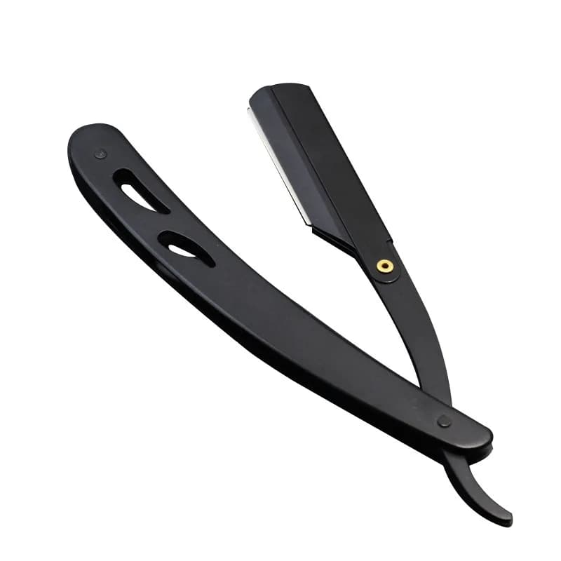 Rasoio manuale professionale con bordo dritto, rasoio da barbiere in acciaio inossidabile, da uomo, pieghevole, per barba, con lama