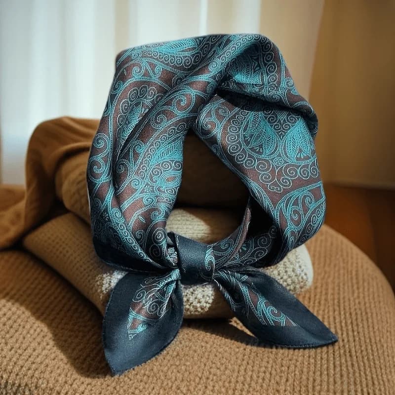 Sciarpa quadrata stampata pied de poule Paisley di marca di lusso Sciarpa morbida in raso sottile e liscia per il collo Foulard per protezione solare per le donne Avvolgere la testa