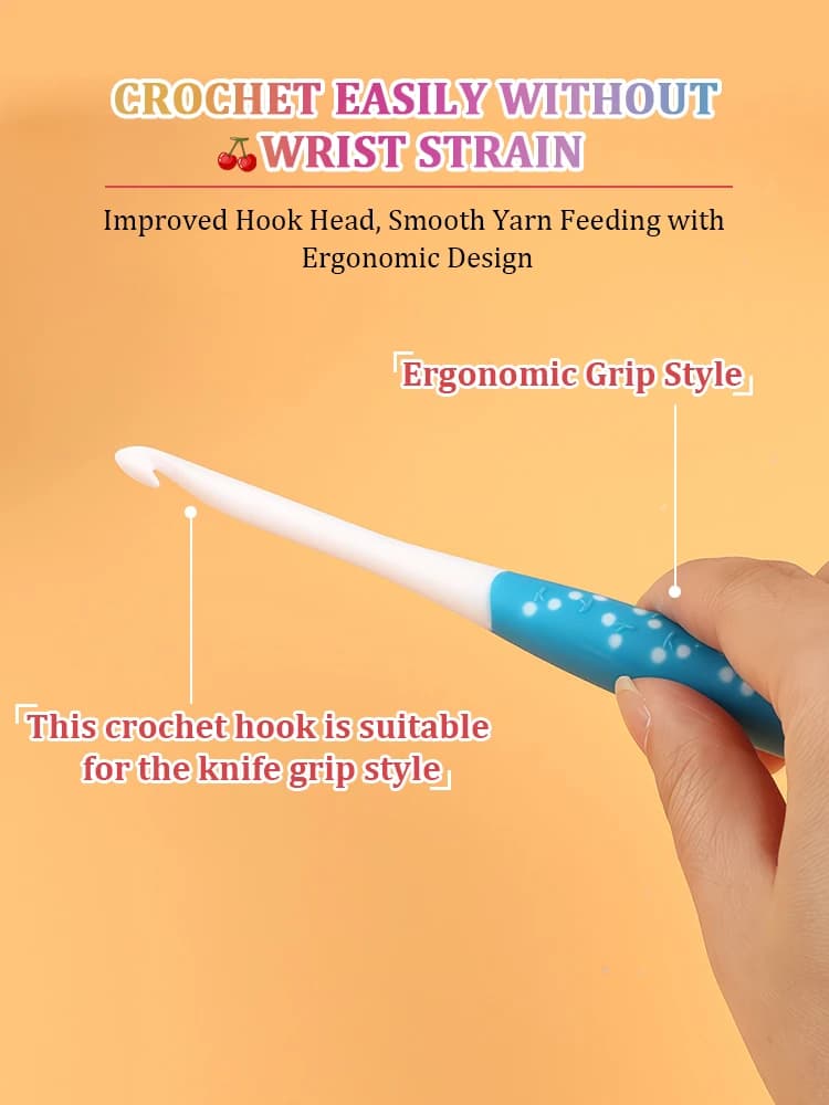 1/3/6 Pezzi - Nuovi Ganci Fai-da-te Artigianali in Plastica con Manici Ergonomici, Ferri da Uncinetto, Porta Filato e Regole per la Creazione di Modelli - Offerta Speciale