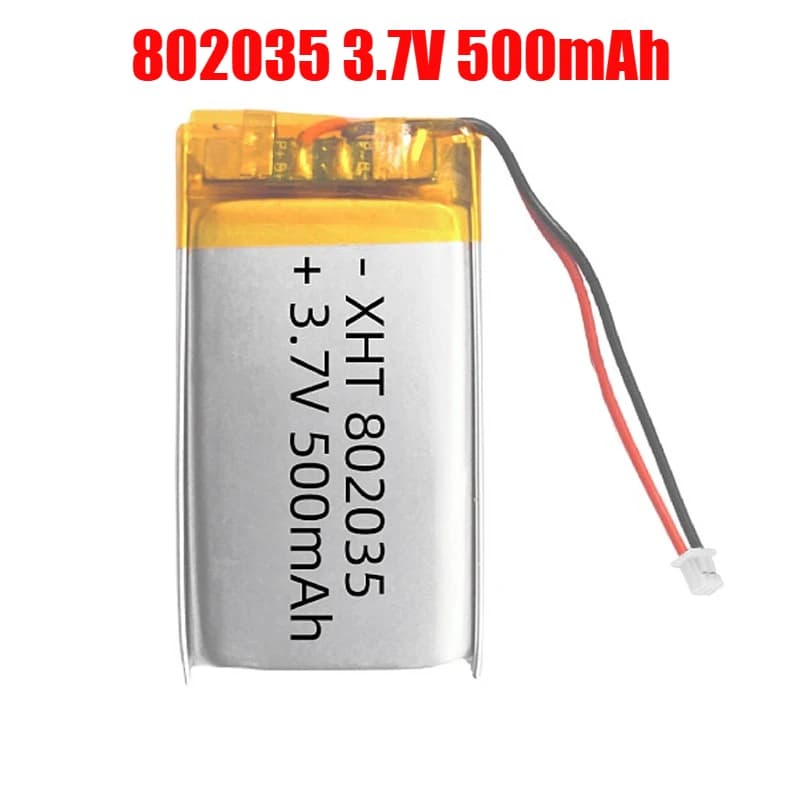 1-4pcs 802035 Batteria 500mAh 3.7V Batteria ai polimeri di litio per Smart Watch Torcia elettrica Giocattolo Tastiera Mouse