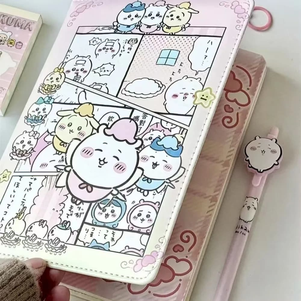 Chiikawa Thickened Notebook Kawaii Colorful Inner Pages Painted Journal Cute Stationery for Student School Home Writing Planning