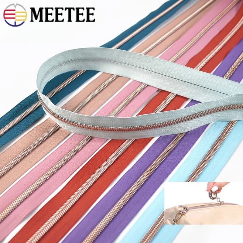 5/10/20M 5 # Nastro per Cerniere in Nylon Oro Rosa, Chiusure per Giacche, Valigie, Borse, Kit di Riparazione, Accessori per Sartoria e Cucito Fai-da-Te