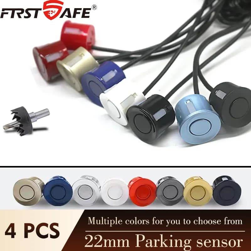 4Pcs 22mm Parking Sensors Black White Silver Gray 12 Optional Colors Universal Vehicle Backup Radar Detection Safety Auxiliary