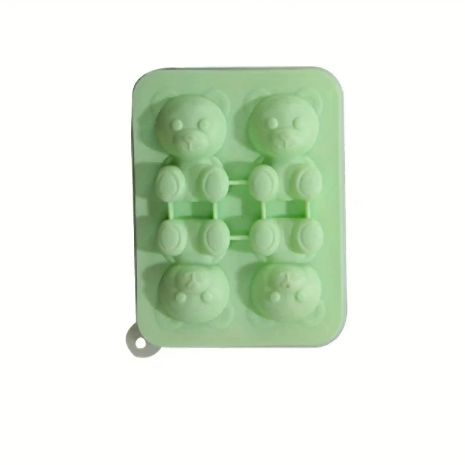 Stampo per cubetti di ghiaccio a forma di orsetto, in silicone flessibile, per congelatore (1 pezzo)