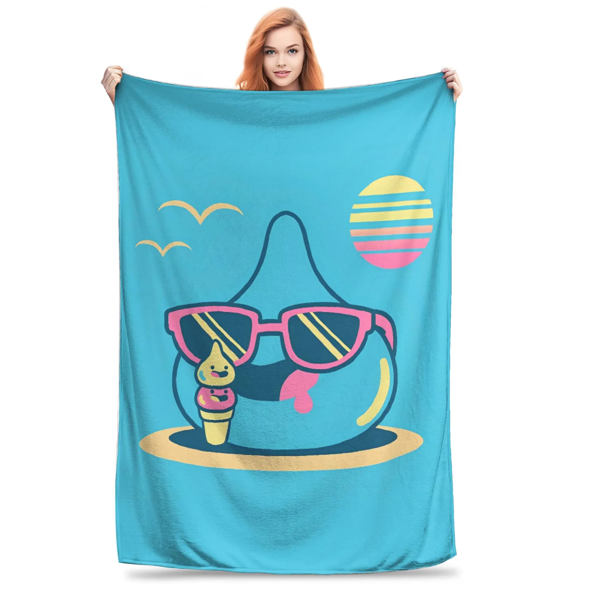 D-Dragon Quest Slime Flannel Blanket Winter Warm Throw Blanket for Girls Boys Couch Bed Comfortable Bedspread Sofa Bed Cover