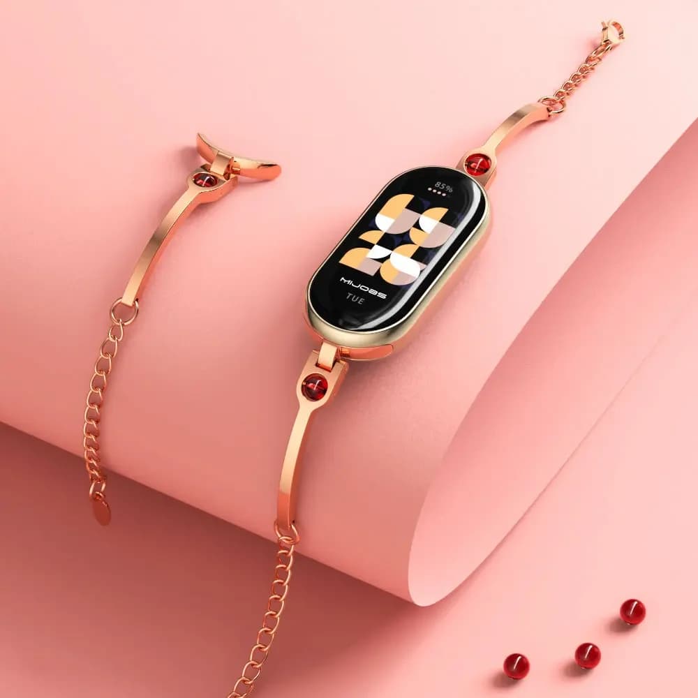 Stainless Steel Replacement Strap for Xiaomi Mi Band 8, Women's Bracelet, Intelligent Clock Accessories