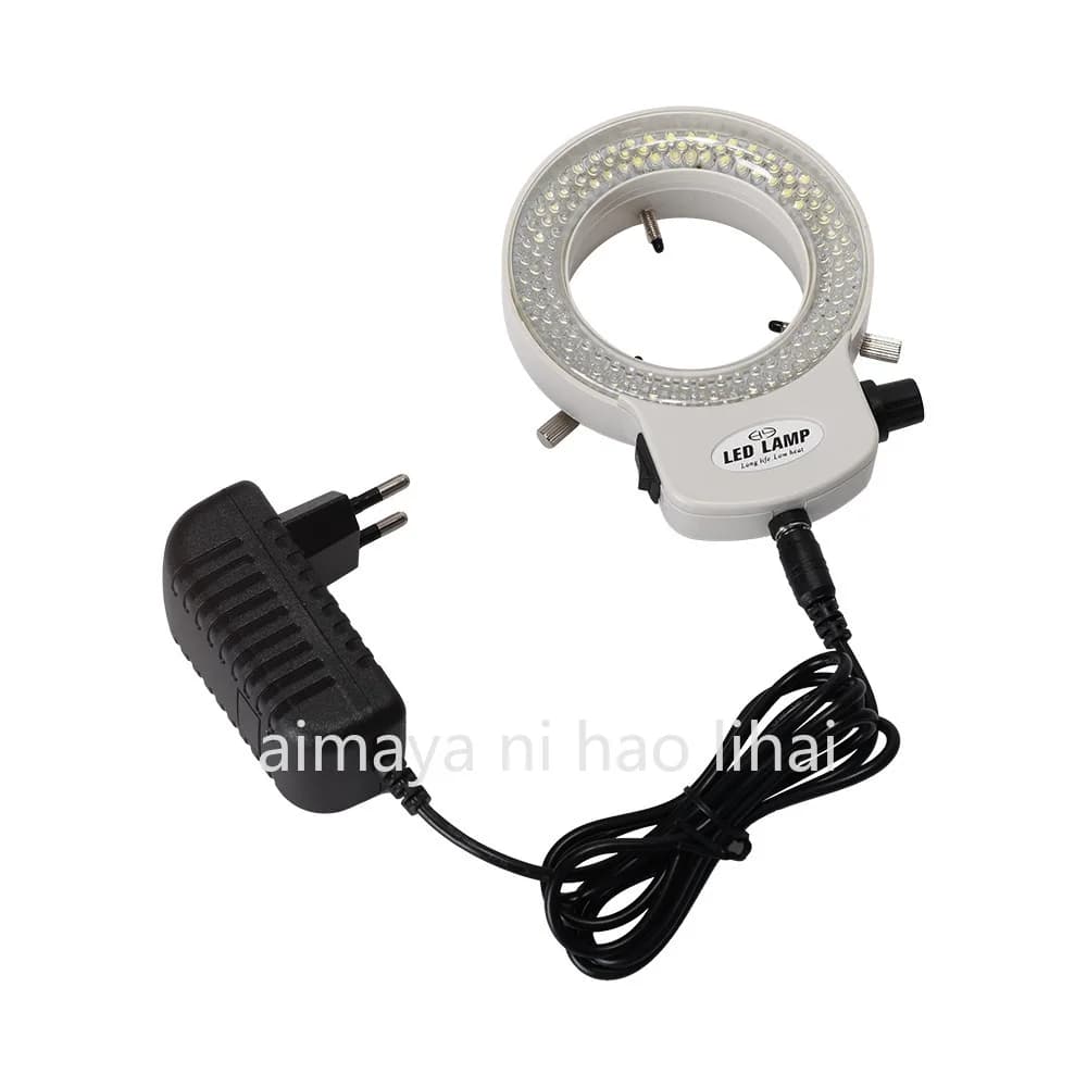 Sorgente luminosa regolabile per microscopio, luce ad anello a LED, 144 perline luminose, 63 mm, paralume completamente trasparente MIC-209