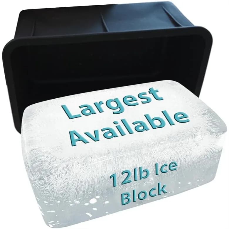 12 libbre. Stampo in silicone per blocchi di ghiaccio, 28 x 18 x 13 cm, per immersione in acqua fredda, refrigeratore e contenitore per ghiaccio, riutilizzabile, per alimenti