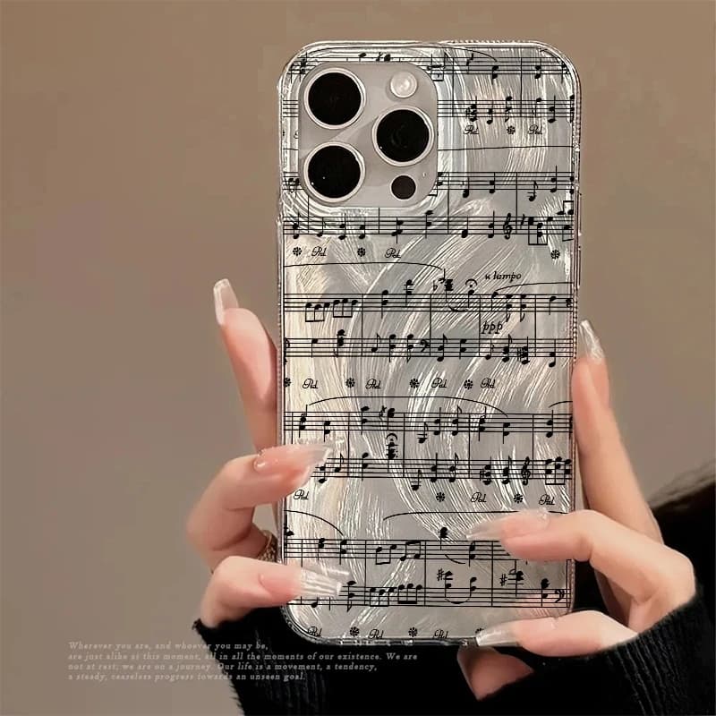 Cover per Telefono con Lettere e Note Musicali Divertenti per Samsung Galaxy A16 A15 A14 A26 A25 A24 A36 A56 S25 Ultra S24FE S23 Plus S22 S21