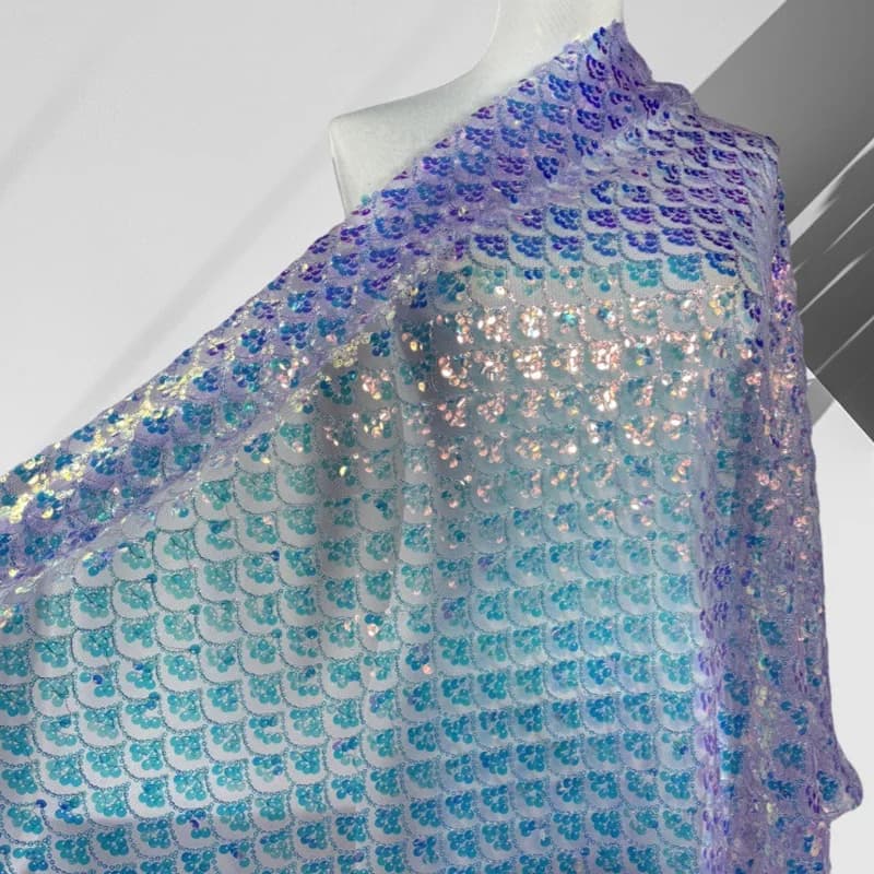 Shiny Sheet Glitter Fish Scale Fabric for wedding Dress Performance Costume Fabric DIY Sewing Special Material