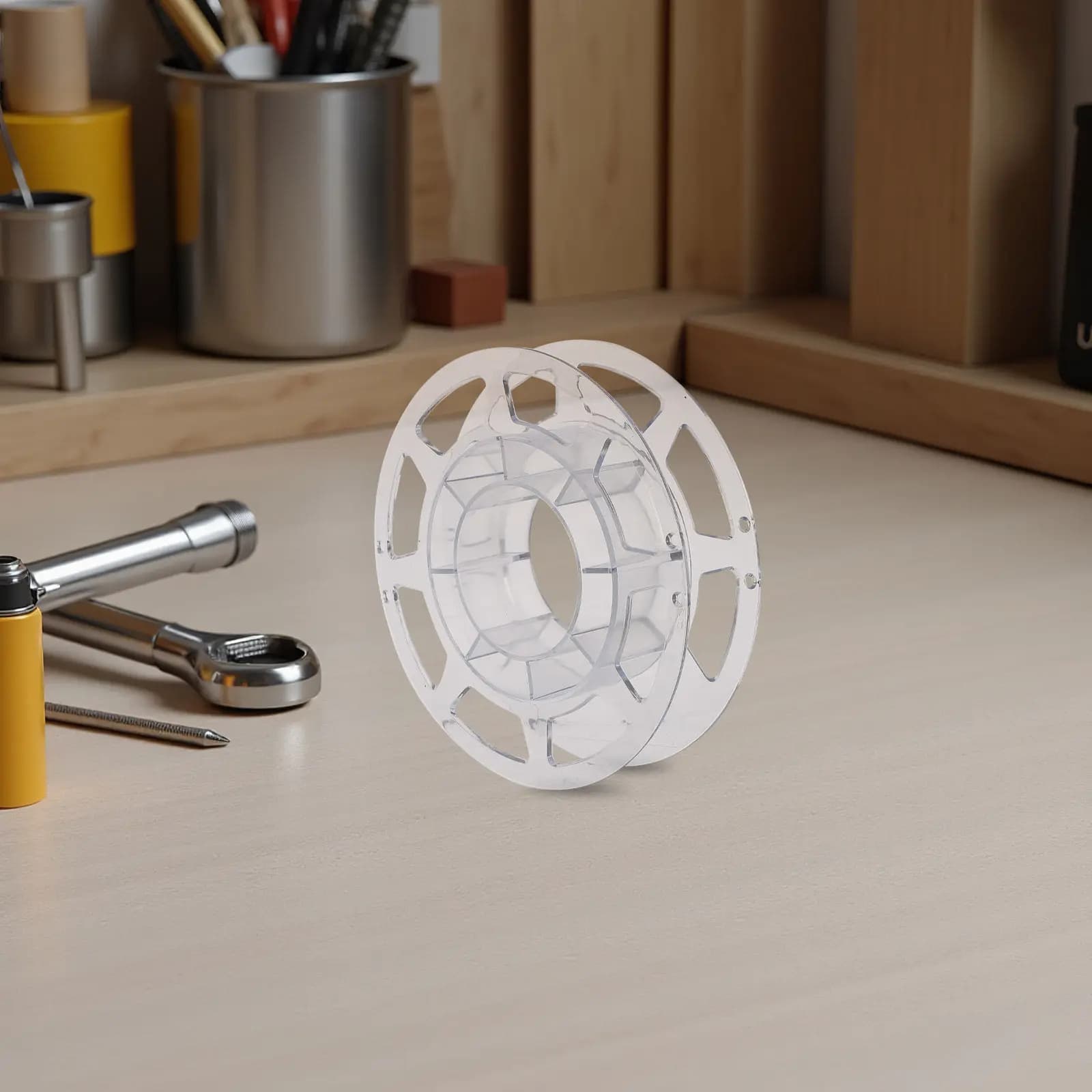 Empty Filament Reel 200G Pla ABS Petg Tpu Reusable Plastic Spool Holder for 3D Printer Filament Winding Storage Rack Organizer
