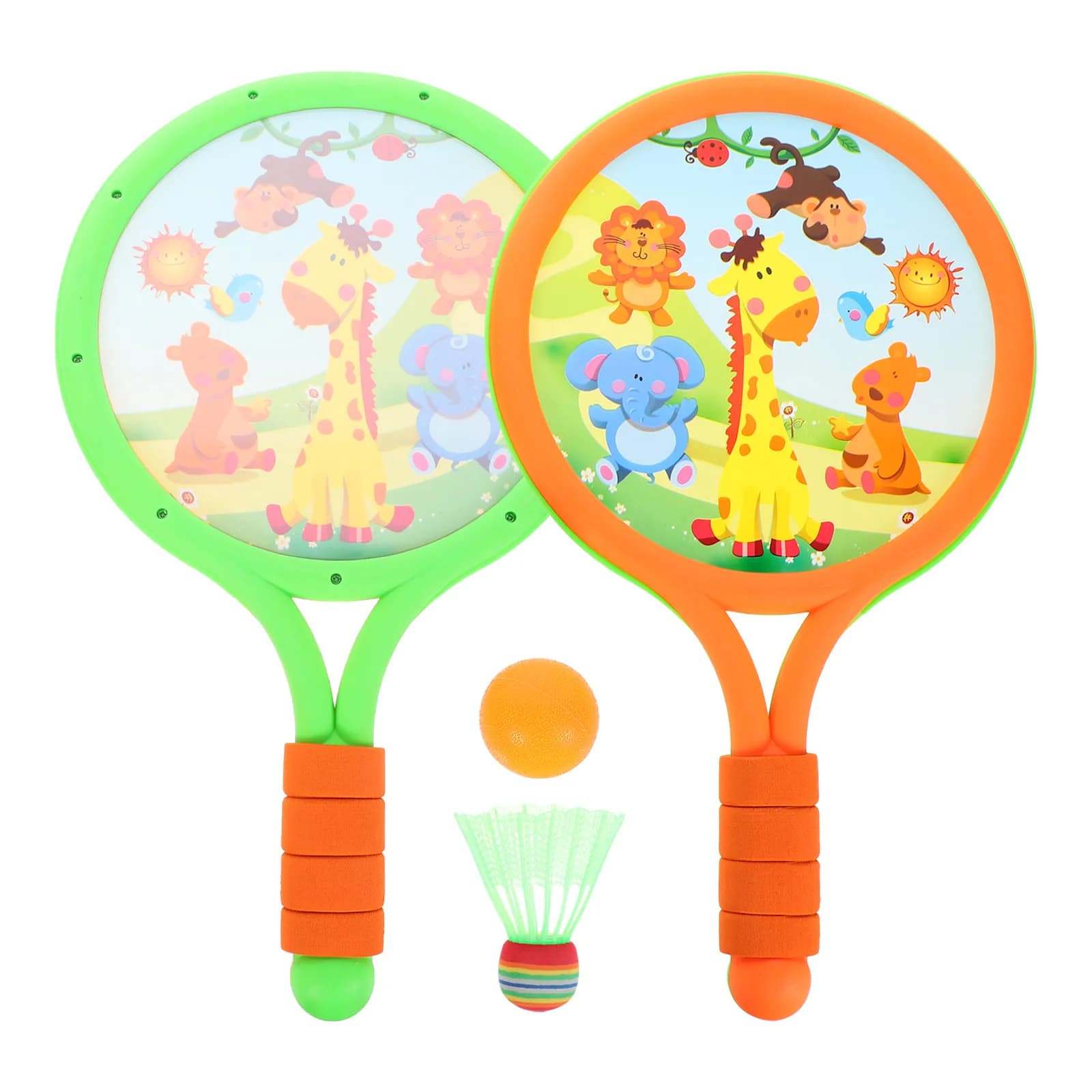 Racchette da tennis da esterno in plastica per giochi con la palla, racchette da badminton