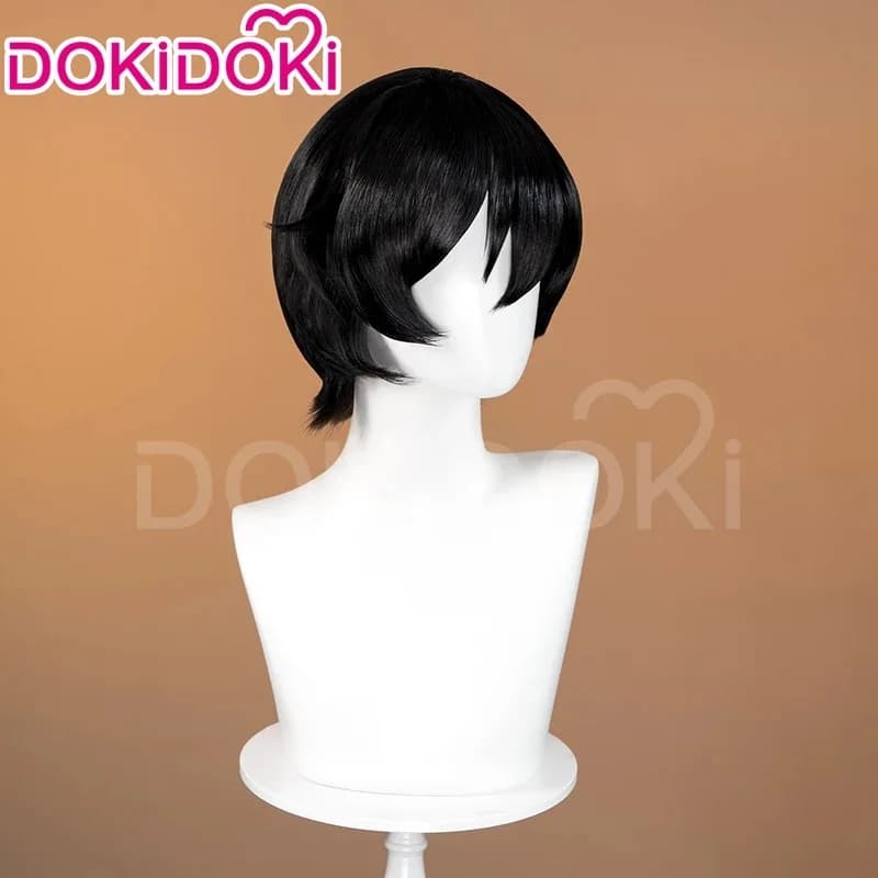 c'3,f\6;h'IN STOCK Anime Delicious in Dungeon Cosplay Wig DokiDoki Women 32cm Black Short Hair Izutsumi C7;b'9.j/2\