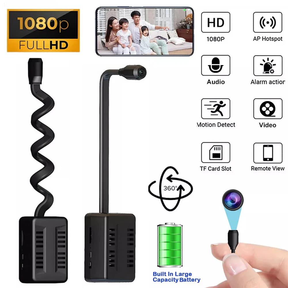 Mini telecamera Loop Record 1080P HD WiFi Wireless Cam Videoregistratore Protezione di sicurezza interna Videocamera di sorveglianza Baby Monitor