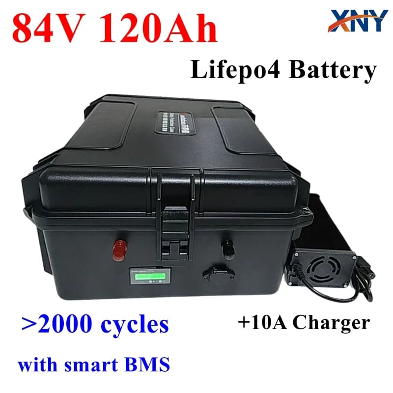 XNY 84V 120Ah Lifepo4 Batteria ricaricabile EV RV Motore Pannello solare domestico Alimentazione di backup con 100A BMS per 8000W 16000W