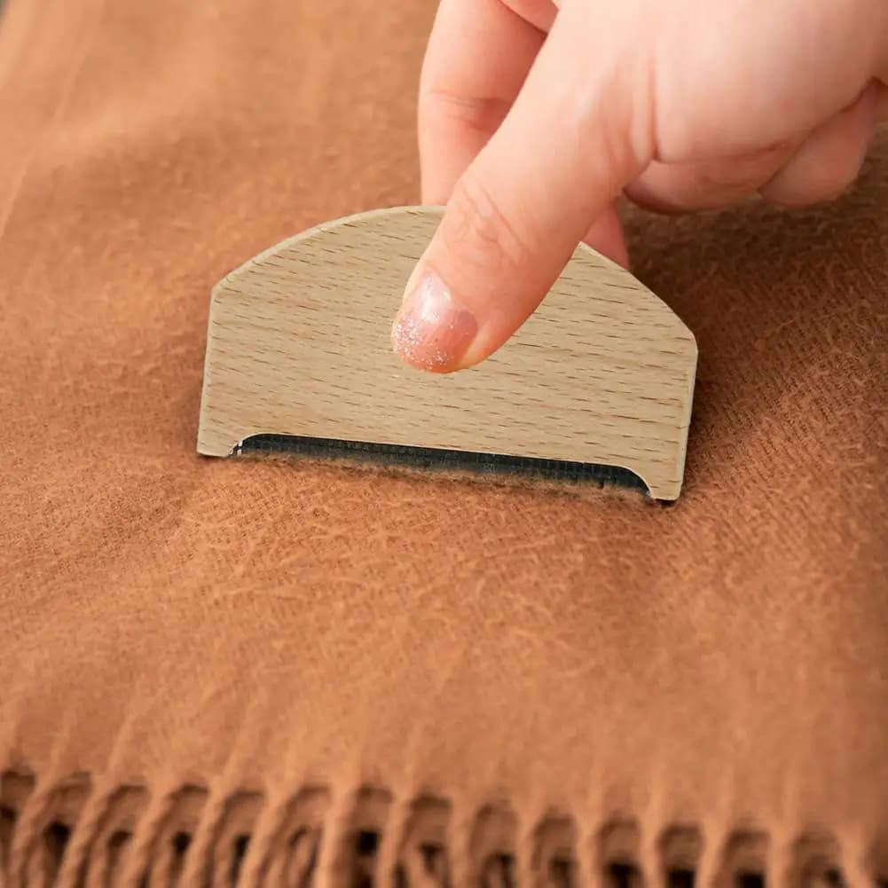 Cashmere Comb Wooden Sweater Fuzz Wool Pilling Scraper Clothes Fluff Fabric Lint Removal Cleaning Comb Brush for Cashmere Wool